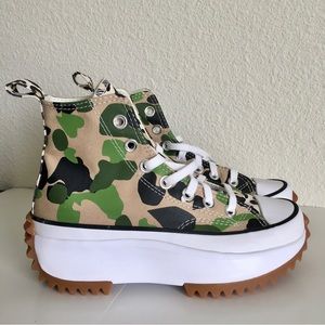 Converse Run Star Hike High Platform Green Camouflage Print